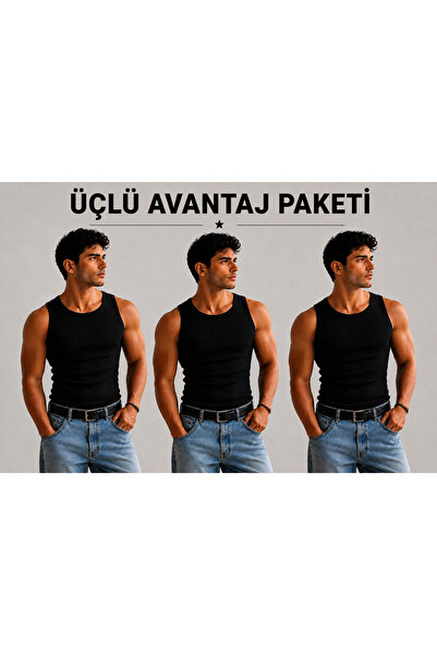 Livik Slimfit Halter Neck Ribbed Men's Athlete Singlet Flexible Fabric Struct...