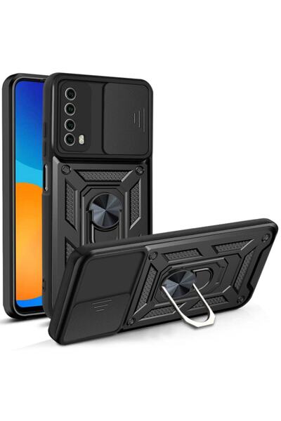 Fibaks Vivo Y20/y20s Uyumlu Kılıf Kamera Korumalı Sürgülü Yüzüklü Armor Milit...