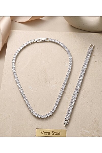 Vera Steel Jewelry Silver su yolu set