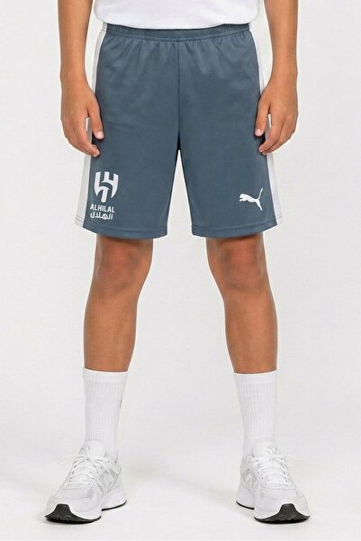 Puma Kids Boy Sportswear Fit Embroidered Logo Outdoor Shorts, Sage Blue