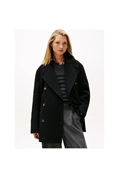 Tommy Hilfiger Th Ww0ww47479 Df Wool Blend Reg Peacoat Kadın Mont