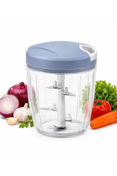 Generic Brand Manual Vegetable Chopper | 5 Stainless Steel Blades Hand Pull F...