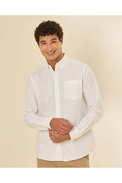 REDTAG Men White Oxford Shirt