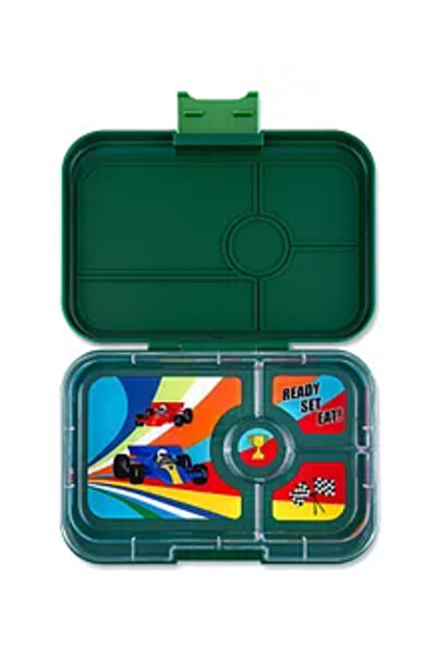 YumBox Greenwich Tapas Bento Lunch Box, Race Cars Theme, Leakproof Design, In...