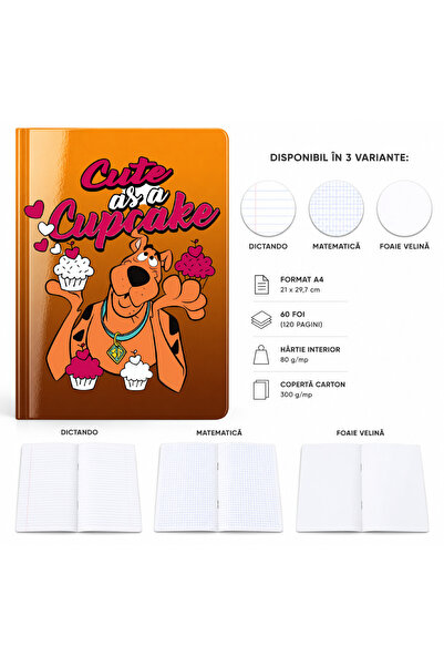 Ingift Scooby-Doo 3D Personalized A4 Notebook – 60 Sheets, Vellum Sheet