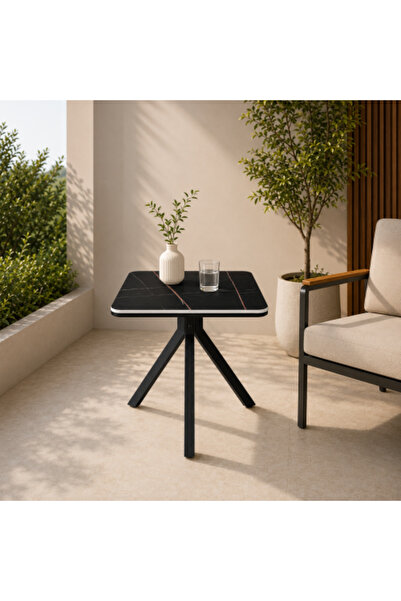 on home طاولة مقهى مربعة 60x60 سم - أسود