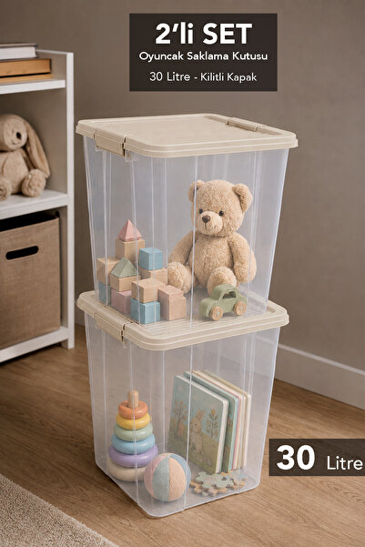 Meleni Baby 2-Piece Deep Toy Box - Baby Kids Room Toy Storage Box Organizer w...