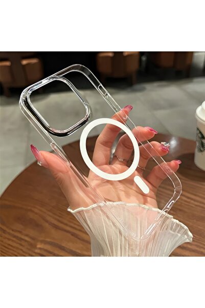 iPhone 13 / 14 Magsafe Uyumlu Sararmaz Sert Mika Kristal Ultra İnce Hafif Kapak Kılıf