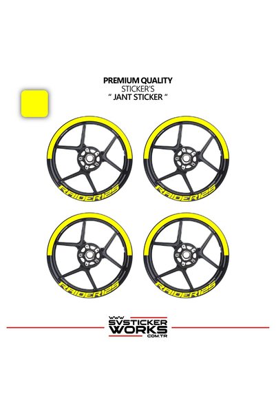ARONA Tvs Rai̇der 125 Wheel Rim Strip – Half Rim Cover & Rai̇der 125 Lettering Sticker Set