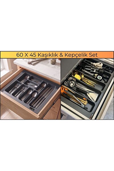 almital mobilya aksesuarları furniture accessories 60X45 Cm. Anthracite Spoon...