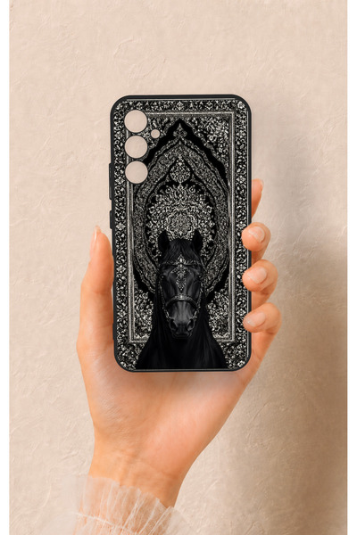 Vip Case Samsung A34 Compatible Ethnic Horse Figure Patterned Silicone Case