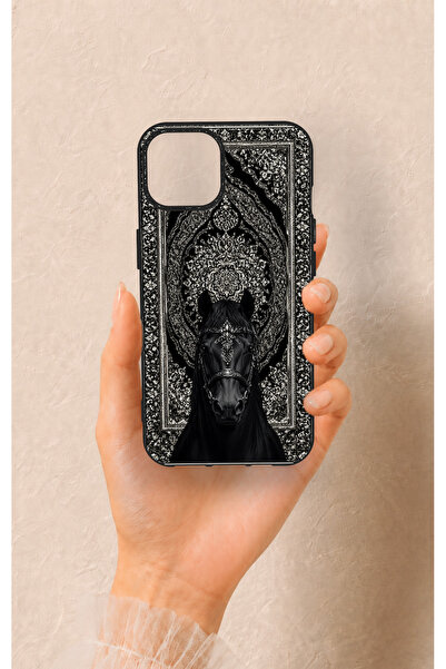 Vip Case iPhone 13 Uyumlu Etnik At Figürü Desenli Silikon Kılıf