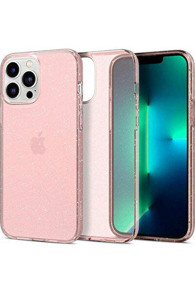 Spigen Ροζ Θήκη Πλάτης Σιλικόνης με Υγρά Κρύσταλλα και Γκλίτερ (iPhone 13 Pro...