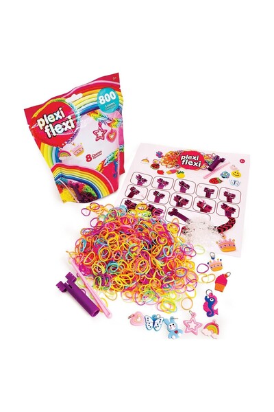 As Plexi Flexi Bag 800 Λαστιχάκια & 8 Αξεσουάρ (Ποικιλία 3 Σχεδίων)