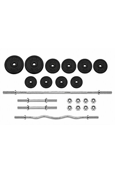 Delta 65 Kg Döküm Vidalı Halter Dambıl Set 150 CM Uzun Barlı