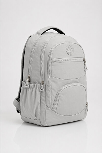 AVCA Black Unisex Backpack Water Resistant Crinkle Fabric Large Size School a...
