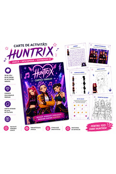 Ingift Huntrix K-Pop Activity Book for Kids, 30 Sheets / 60 Pages, Premium Ho...