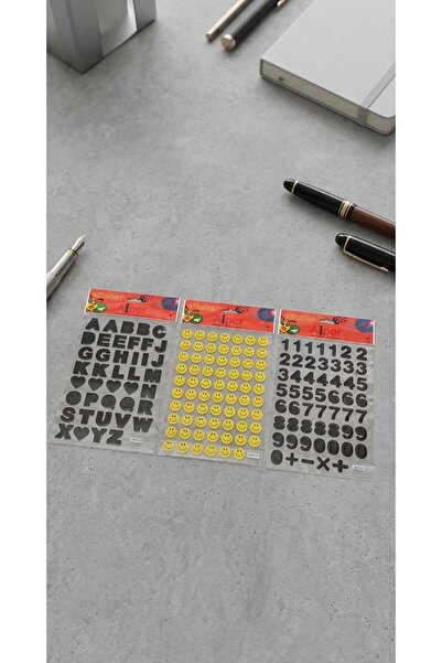 ALPA STORE Sevimli Okul Öğretmen Sticker Seti Harf Sayı Gülen Yüz