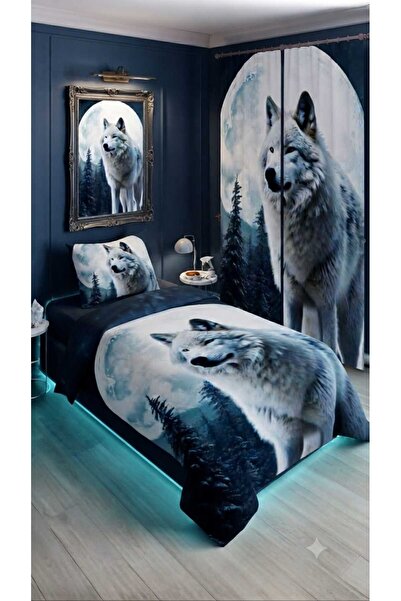 Elmas Dizayn 280*240 Cm.Fon Curtained Special Design Single Bedding Room Set ...