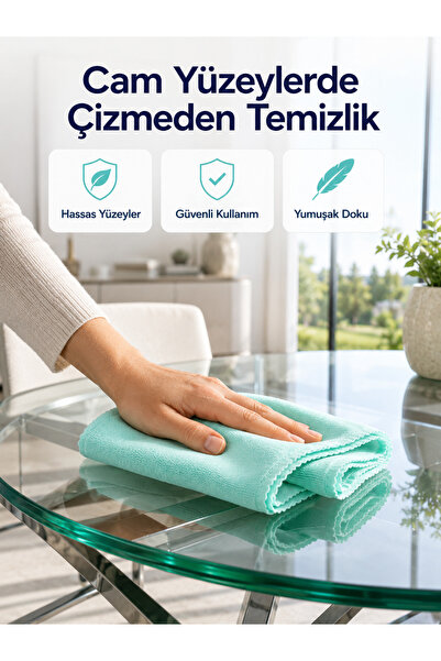 Lisinya Microfiber Glass Cloth with High Water Absorption for Cleaning Withou...