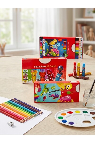Lisinya Painting Set Dry Paint Watercolor Pastel Paint 3 Sets