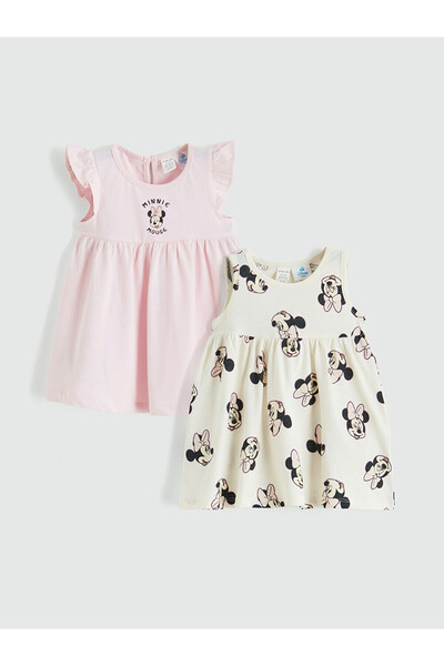 LC Waikiki Nevavm Minnie Mouse Printed Baby Girl Dress with Difference in Col...