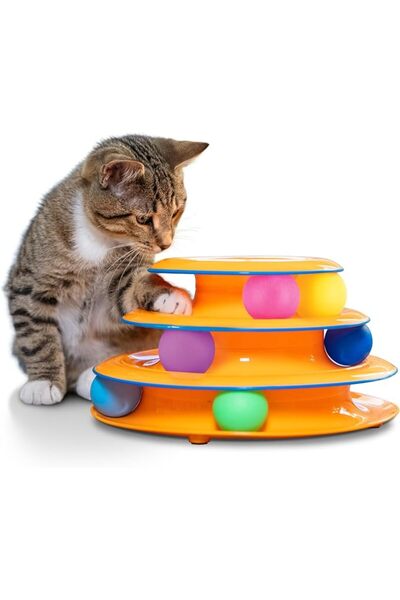 Catstages Tower of Tracks Cat Toy – 3 Levels of Interactive Play – Circle Tra...