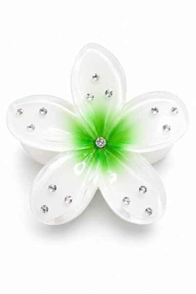 New Obsessions Stone Decorated Hibiscus Flower Latch Buckle