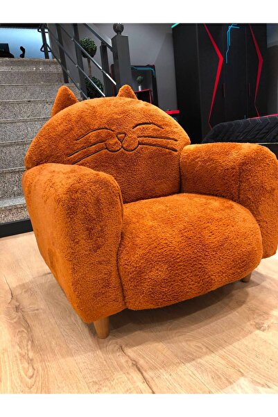 CFFM Çocuk koltuğu, peluş çocuk koltuğu, mini berjer, kedi figürlü koltuk, ke...