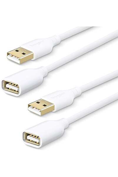 Fasgear كابل تمديد USB 2.0 (16.5 قدم/5 متر، أبيض) |   منفذ ذكر إلى منفذ أنثى،...