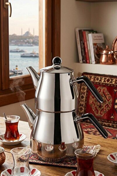 ALBETTO طقم إبريق شاي من الستانلس ستيل من إيمزا كاريزما، حجم صغير