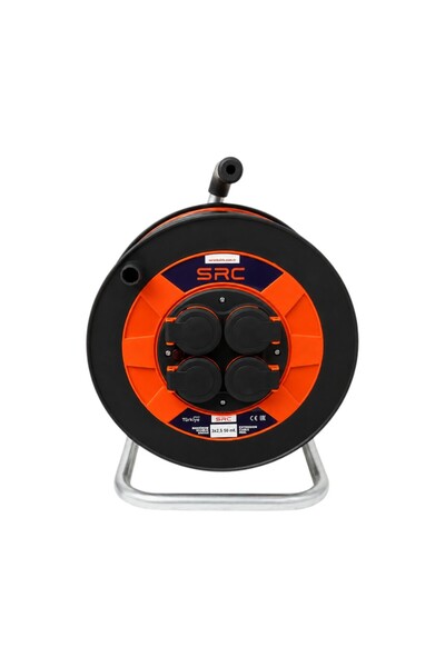 SRC Prelungitor rola cu tambur 3x2.5 mm², 50 m, 4 prize, maner transport ergonomic - COBI SMART®