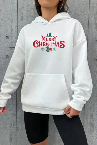 UFC 1985 TOP BRAND New Year's Merry Christmas Printed Oversize Hooded Sweatsh...