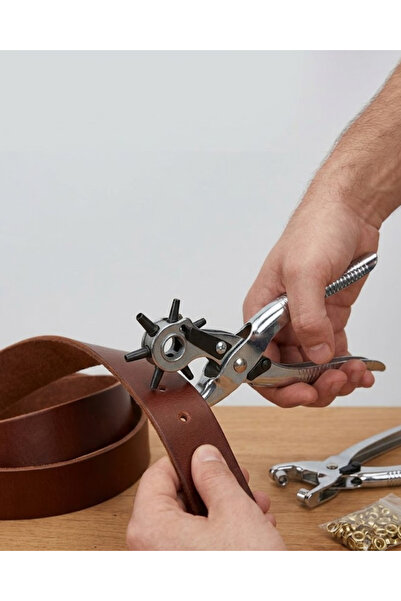 teknodayım 2-in-1 Belt Punching Tool Leather Hole Opening Pliers Multi-Purpos...