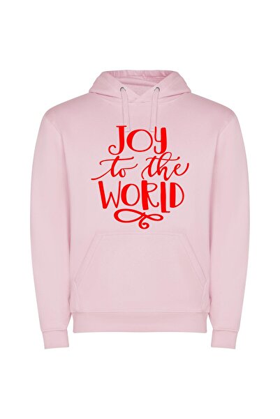 iLovePrints Joyful World Wallpaper Φούτερ με κουκούλα σε χρώμα Ροζ