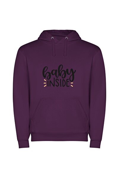 iLovePrints Baby Cosmos: Glowing Birth Φούτερ με κουκούλα σε χρώμα Μωβ