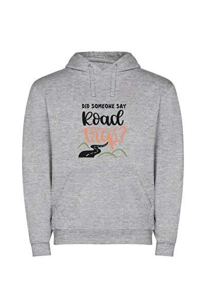 iLovePrints Wanderlust on Wheels Φούτερ με κουκούλα σε χρώμα Γκρι