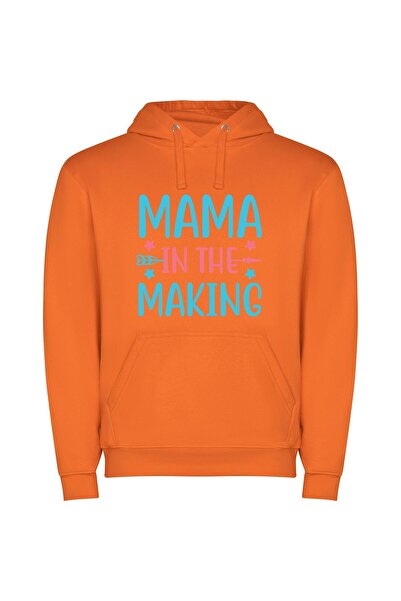 iLovePrints Mama's Maternal Memoir Φούτερ με κουκούλα σε χρώμα Πορτοκαλί