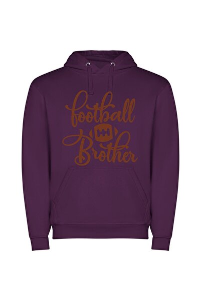 iLovePrints Football Brotherhood Unveiled Φούτερ με κουκούλα σε χρώμα Μωβ