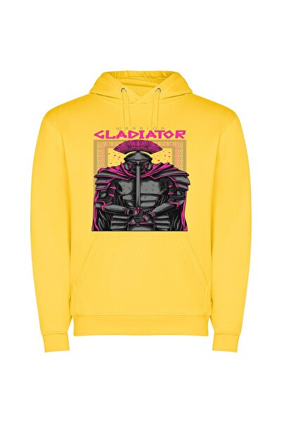iLovePrints Magical Gothic Warrior Φούτερ με κουκούλα σε χρώμα Κίτρινο