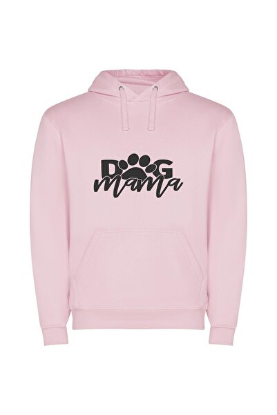 iLovePrints Chic Dog Mama Logo Φούτερ με κουκούλα σε χρώμα Ροζ