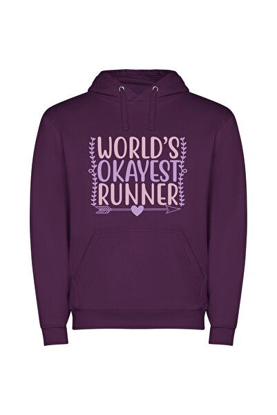 iLovePrints Ultimate Running Champion Φούτερ με κουκούλα σε χρώμα Μωβ