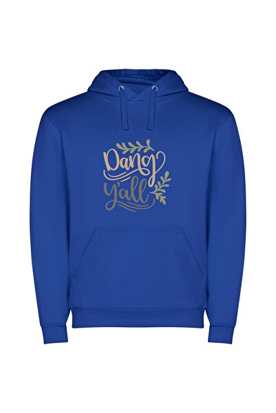 iLovePrints Dance'n'Letter Clean Style Φούτερ με κουκούλα σε χρώμα Μπλε