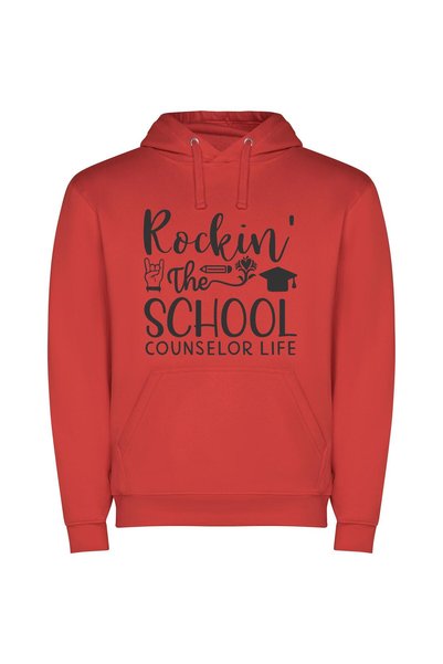 iLovePrints Counseling Jams: Old School Φούτερ με κουκούλα σε χρώμα Κόκκινο