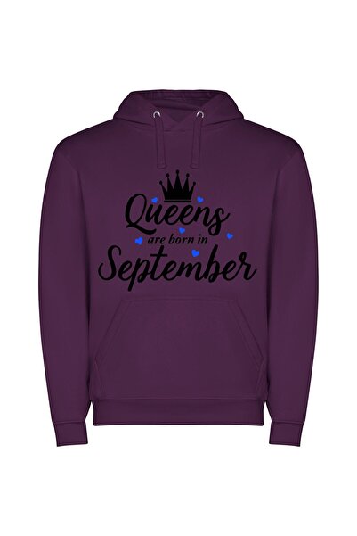 iLovePrints Regal September Queens Φούτερ με κουκούλα σε χρώμα Μωβ