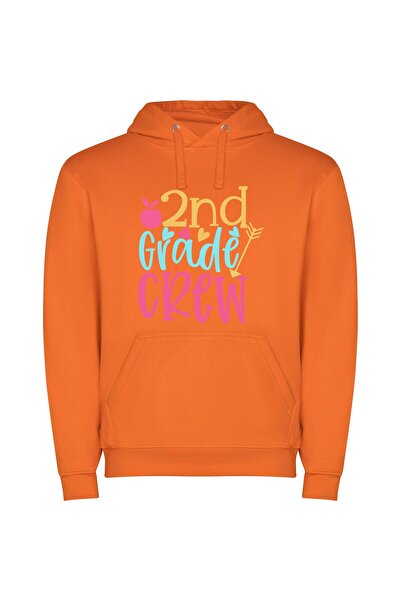 iLovePrints Professional Grade 2nd Crew Φούτερ με κουκούλα σε χρώμα Πορτοκαλί
