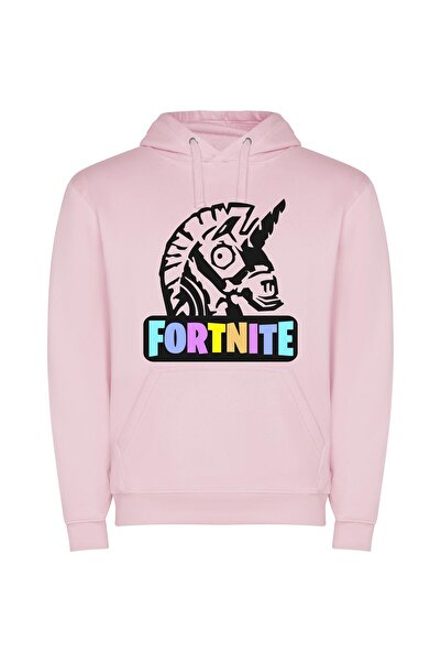 iLovePrints Fortnite Noir Φούτερ με κουκούλα σε χρώμα Ροζ