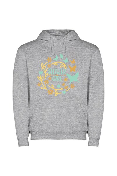iLovePrints Butterfly Bloom Magic Φούτερ με κουκούλα σε χρώμα Γκρι