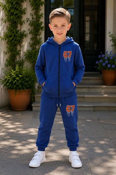 armicem Set de trening cu fermoar și imprimeu Armikids School Fashion
