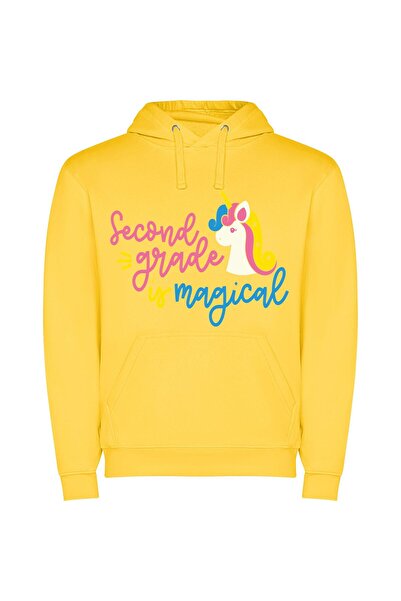 iLovePrints Magical Second Grade Wonderland Φούτερ με κουκούλα σε χρώμα Κίτρινο